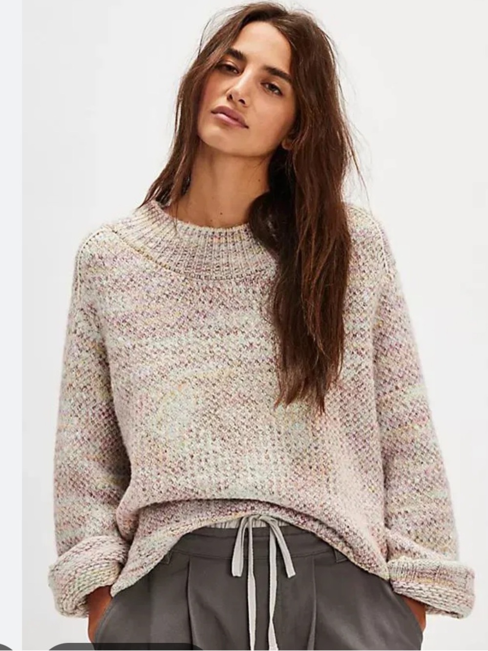 free people cotton candy pullover sweater